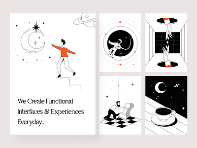 Website Illustrations 3d animation app astraunat branding dashboard design galaxy graphic design icon illustration landing page lined illustration logo motion graphics ui ui8 ux