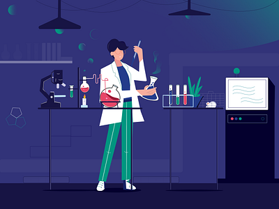 laboratory illustration 3d animation app branding chemistry design experiment formula graphic design icon illustration laboratory logo motion graphics table ui ui8 ux vector