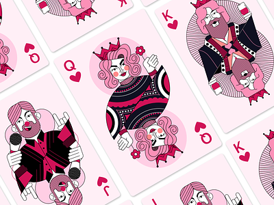 Playing cards art (JQK) ace2three animation app branding cards casino character design icon illustration jack king landing page logo queen solitaire ui ui8 ux vector
