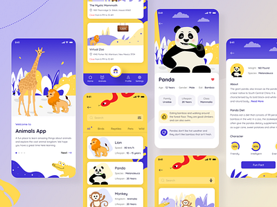 Kids edutainment app-Animals. 3d animal app animation app branding cartoon design digital zoo disney graphic design icon illustration kids app logo marvel motion graphics ui ui8 ux vector