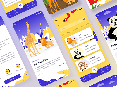 Kids edutainment app-Animals. by Galaxy UX Studio on Dribbble