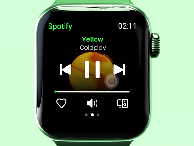 Music UI Interaction for iWatch 3d albums animation app branding design icon illustration iwatch music listening logo music playlist songs spotify ui ui8 ux vector wearable tech