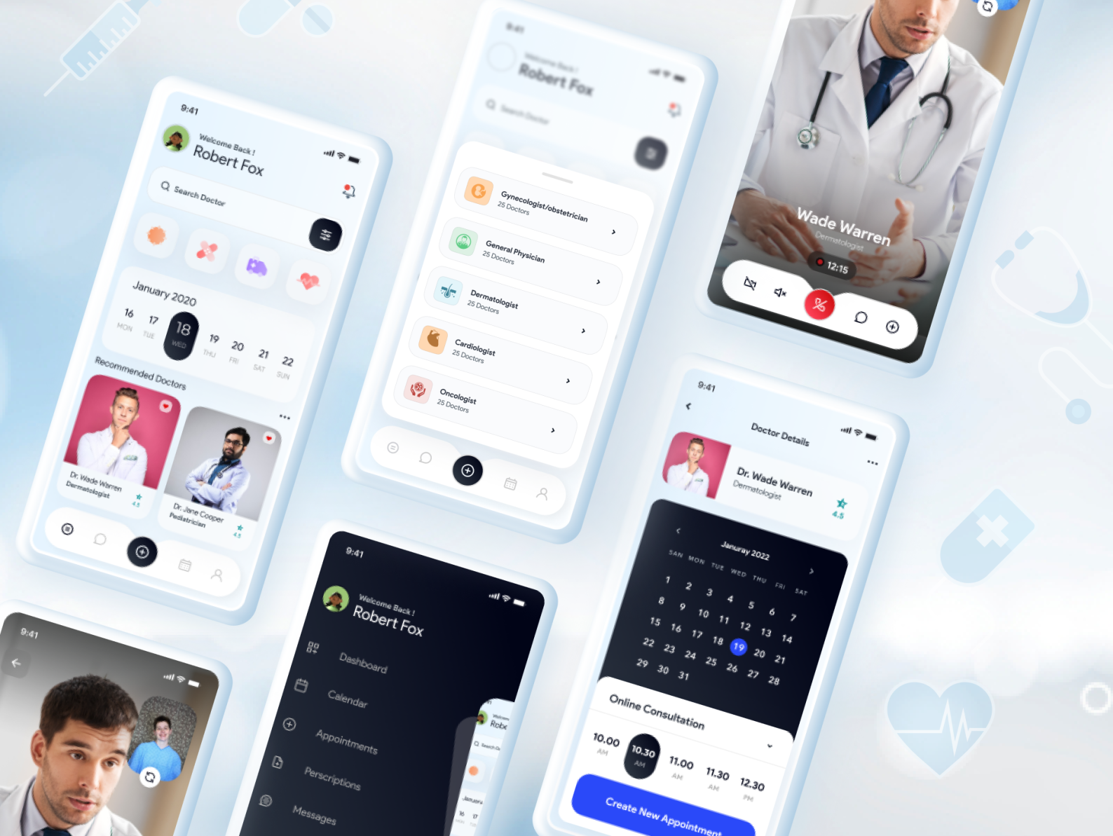 UI design of a doctor's appointment by Galaxy UX Studio on Dribbble