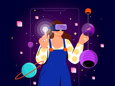 Virtual reality Illustration animation app apple ar augmented reality branding cuberto design glass icon illustration logo space ui ui8 ux vector virtual reality vr world