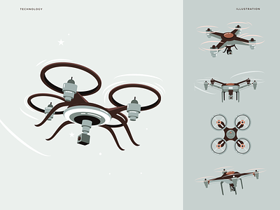 Drone Illustrations 3d animation app branding cuberto design drone falcon flight graphic design halolab icon illustration kit8 logo motion graphics ui ui8 ux vector