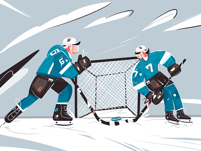Ice Hockey Illustration. 3d animation app branding design game graphic design halolab ice hockey icon illustration kit8 logo motion graphics play sports ui ui8 ux vector