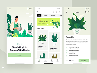 Plant store app UI