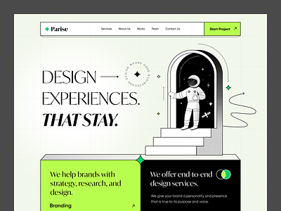 Landing page UI design