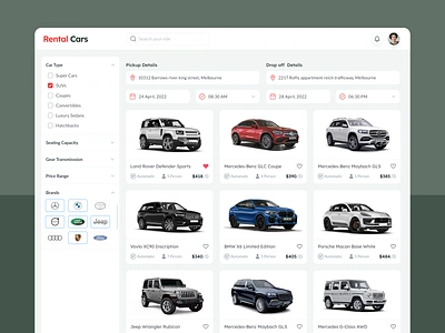 Car Rental UI 3d animation app booking branding car rental design graphic design halolab icon illustration interface kit8 landing page logo ui ui8 ux vector website