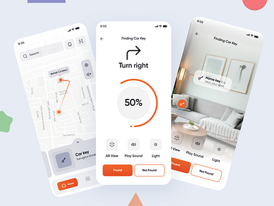 Trackey - Key Finder App animation app branding design finder grid halolab icon illustration key finder kit8 list logo map search tracker ui ui8 ux vector