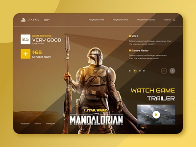 PS5 Landing page UI animation app branding dailyui dc comics design entertainment game halolab icon illustration landing page logo mandalorian marvel ps5 star wars ui ux vector