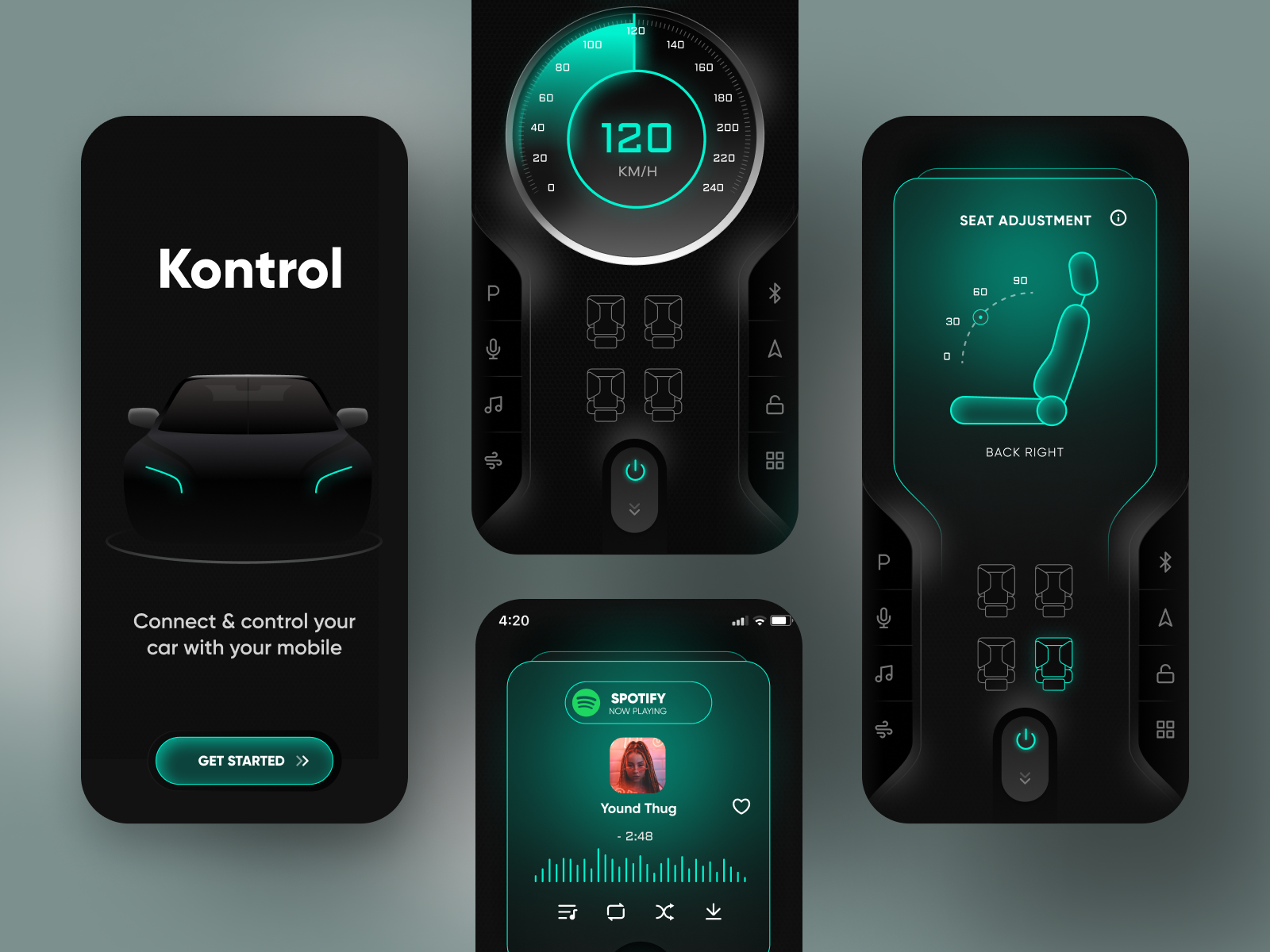 Car control app by Galaxy UX Studio on Dribbble