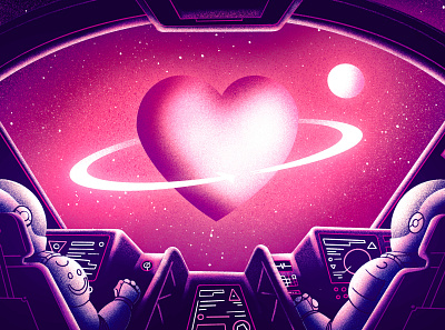 Reimagining Recurring Donor Programs astronaut digital illustration fundraising heart illustration nonprofit planet procreate spaceship visual design