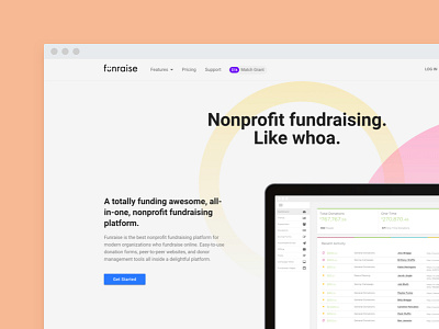 Funraise.io design refresh fundraising marketing nonprofit ui