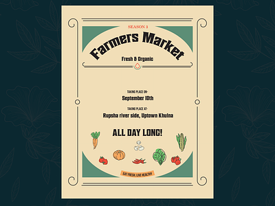 Farmers Market adobe illustratior business creative graphic design illustration market promotion natural organic poster design professional promotional design vector