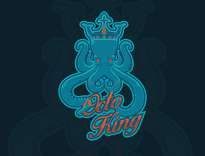 Octo King adobe illustratior creative crown customlogo graphic design illustration king logo logo design mascot octopus sea food vector