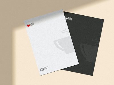 Letterhead (Cafe Biblio) 3d branding graphic design illustration letterhead logo motion graphics typography ui vector