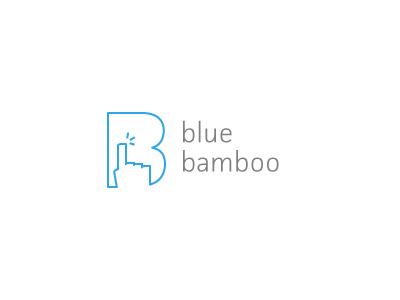 Blue Bamboo identity logo minimal wireframe
