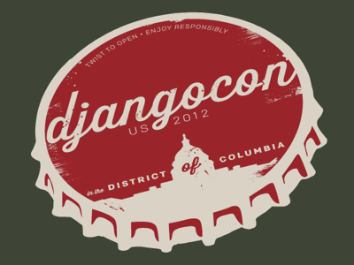 Djangocon US 2012 bottlecap red
