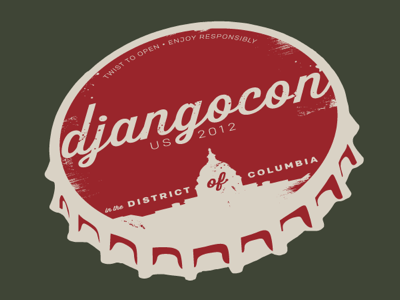 Djangocon US 2012 - Corrected Perspective bottlecap colfax graphic retro thirsty script