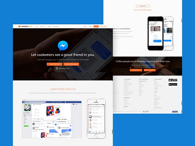 Landing Page | HappyFox Chat - FB Messenger Integration landing page product feature saas website