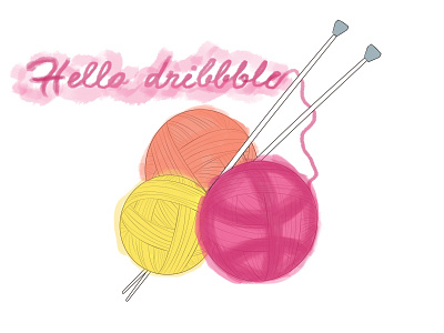 Hello Dribbble digital illustration