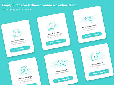 Empty state design set clean ui design empty state illustration interface mobile ui