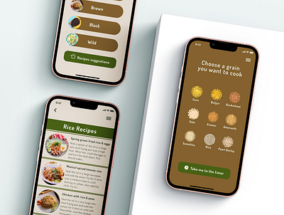 Grain Cooker App Design app design graphic design ui ux