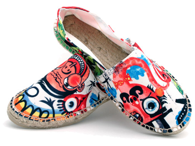 Shoes design illustration in use shoes textile