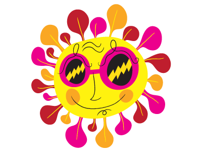 Sun character design illustration sun vector