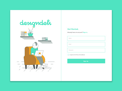 Daily UI Challenge #001: Sign Up computer dailyui dailyuichallenge deli delicious design illustration signup