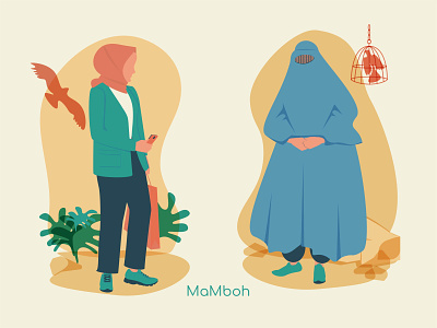 Islamic womans 2d concept flat hijab illustration illustrations islamic muslim vector vectors woman