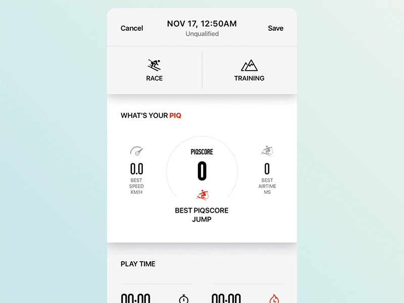 Ski app — Animation