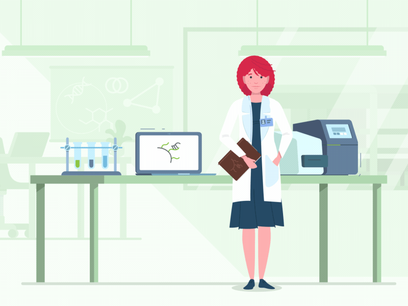 Clinical Trials - video explainer after effects animation character chemistry design dna drug flat graphics lab medicine motion motion graphics research science