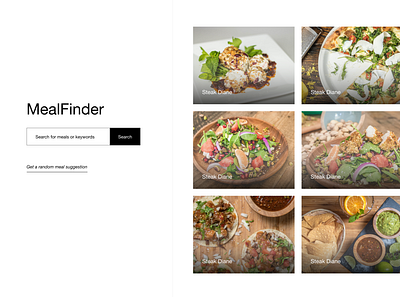 MealFinder design image mealfinder recipe ui web web design