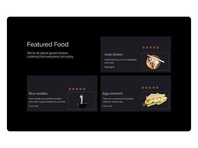 Food website Featured Section 2022 branding dark design food hero section new trand ui ux