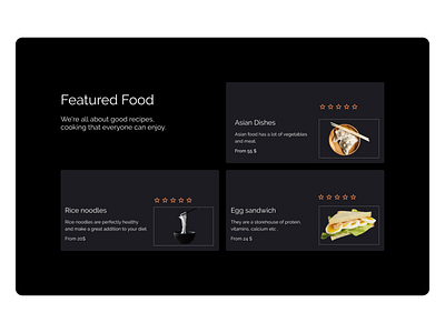 Food website Featured Section