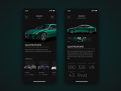 Maserati Mobile App app appl application car app car application car shop clean design desktop interface mobile online store ui ux webdesign website