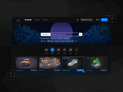 3D POINT 3d 3d models 3d site design figma home page landing landing page ui ui design ux ux design web web design website design