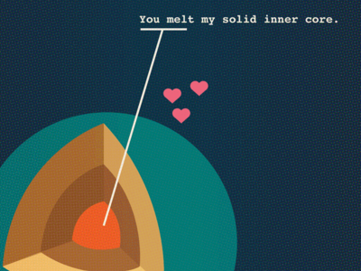 You Melt My Solid Inner Core geeky illustration love nerdy dirty science