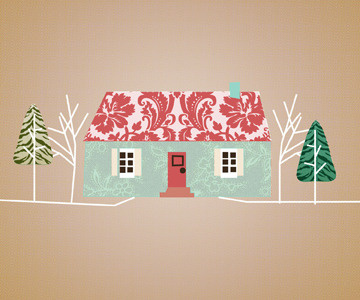 home is where the art is collage house illustration