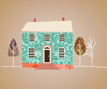 Home Sweet Home! collage house illustration