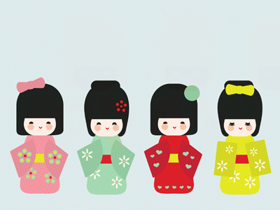 Kokeshi cuteness illustration japanese kokeshi