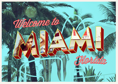 Miami miami postcard