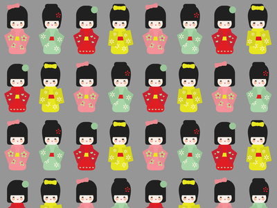 Kokeshi Pattern fun kokeshi pattern
