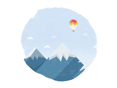 Journey flat hot air balloon illustration journey sky texture travel