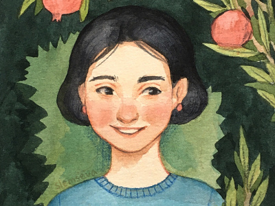 Watercolour portrait illustration portrait