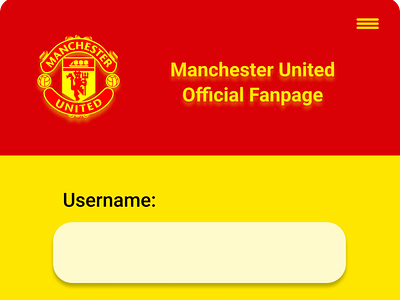 Sign Up form for Manchester United Official Fanpage