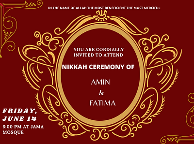 muslim wedding invite design illustration typography ux