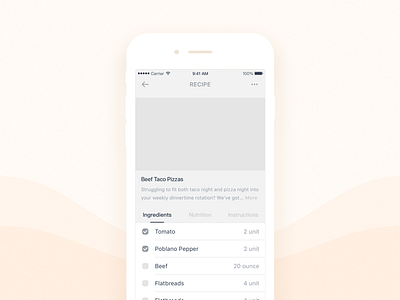 Daily UI #028 Recipe dailyui mobile recipe ui